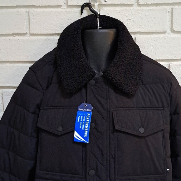 NAUTICA Men's Performance Water Resistant Sherba Puffer coat. Size Large - Picture 2 of 16